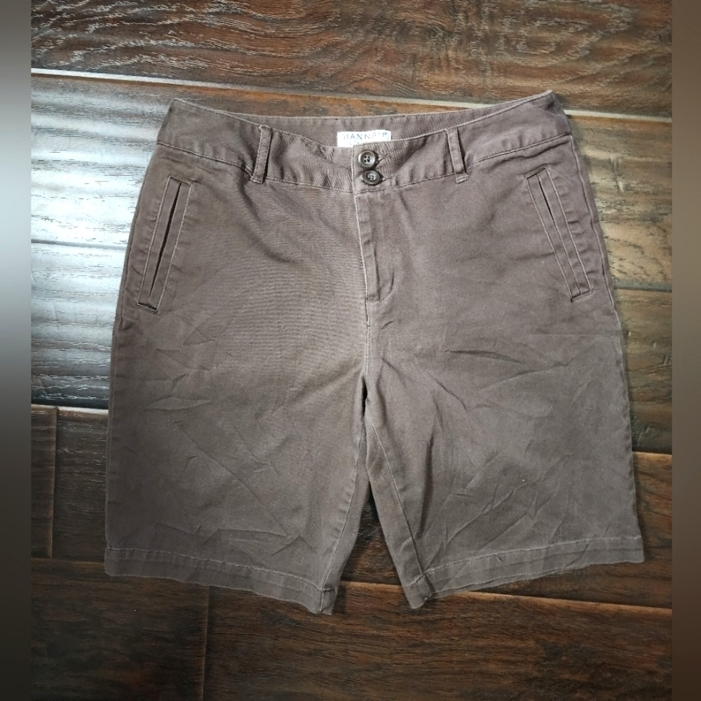 Hannah Stretch Brown Bermuda Shorts 6